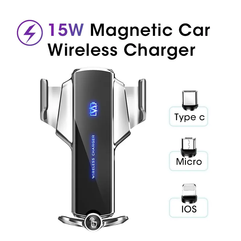 

Wireless Car Charger,15W Fast Charging Auto-Clamping Car Mount,Qi Air Vent Phone Holder for Iphone 13 12 Pro/Pro Max/Mini/