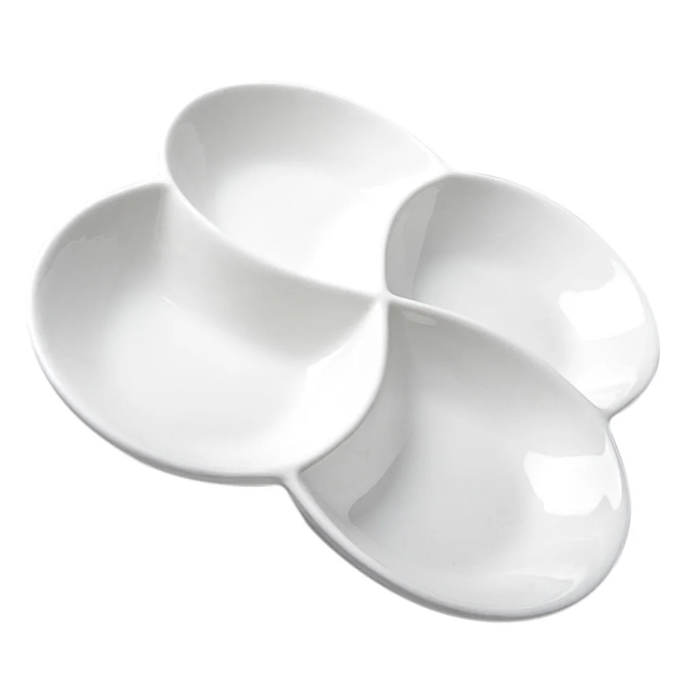 

Tray Servingplatter Fruit Dessert Divided Bowl Plate Dry Ceramic Appetizer Compartments Platters Snack Candy Basket