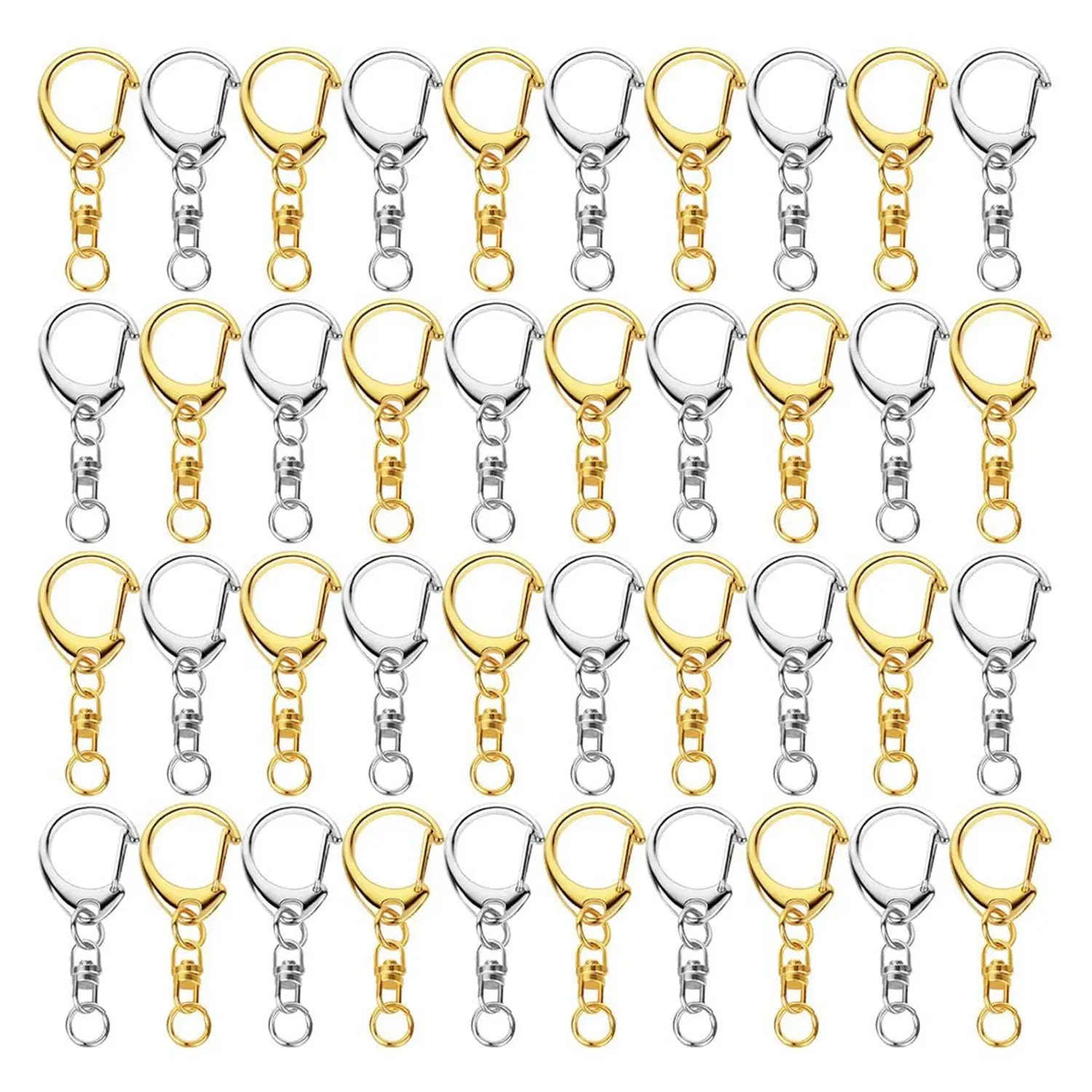 

100 шт., D-образный крючок для ключей с переходными кольцами