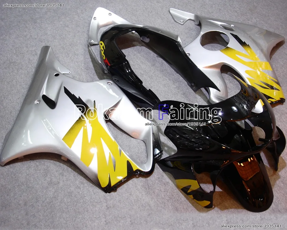 

Parts For Honda CBR600 F4 CBR 600 1999 2000 CBR600F4 99 00 Silver Yellow Black Injection Motorcycle Fairing (Injection molding)