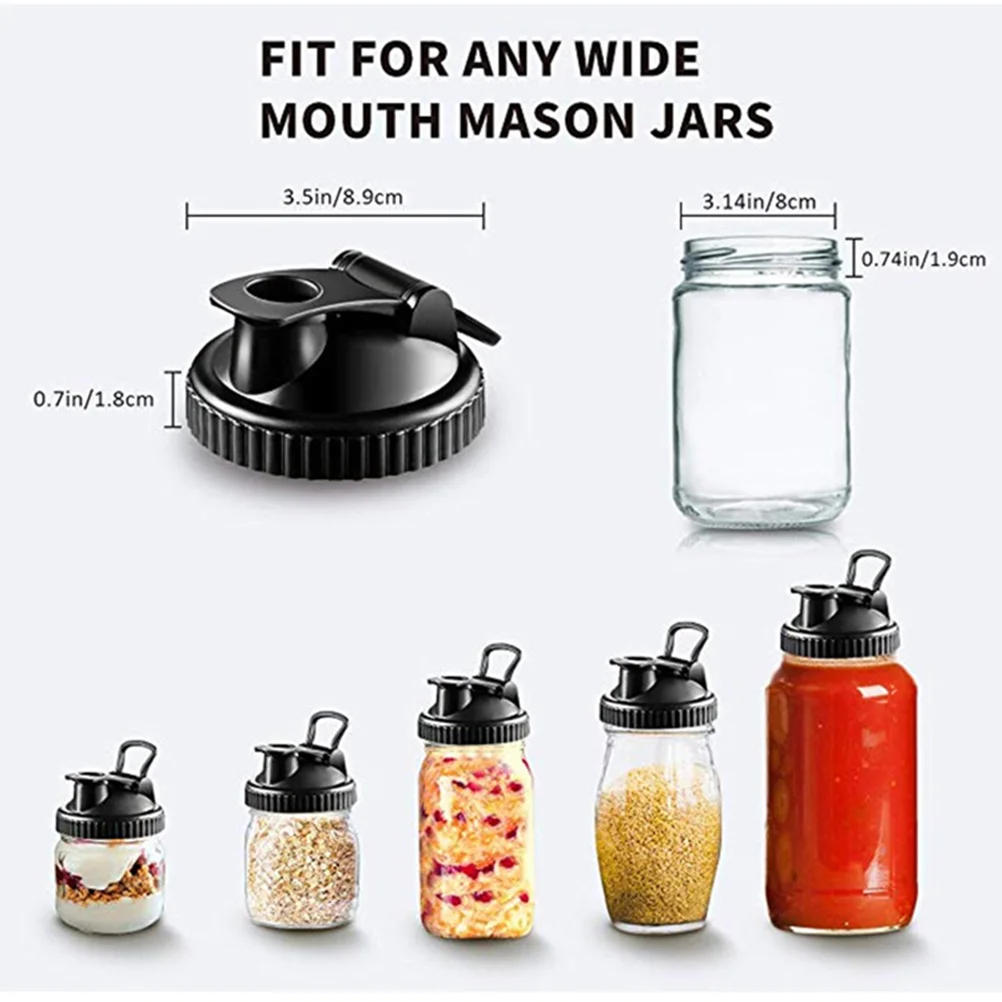 

Jar Mason Lids Lid Spout Shaker Pour Mouth Cap Caps Drinking Regular Widecanning Oilbottle Vinegar Proof Storagecover Cocktail