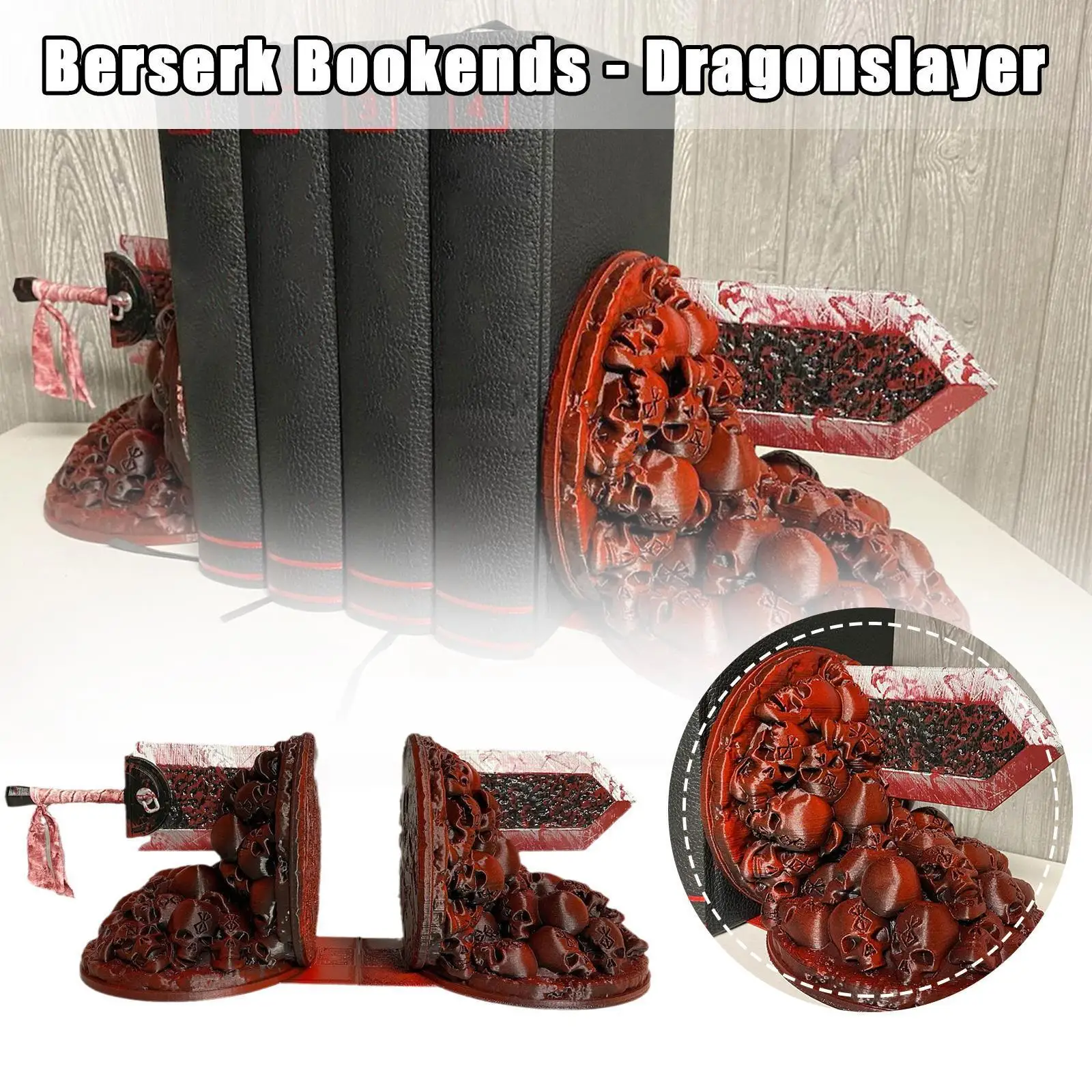 

Berserk Bookends Furious Bookends Dragon Slayer Resin Decora Study Home Artwork Decorative Craft Bookshelf Desktop Ornament B3v5