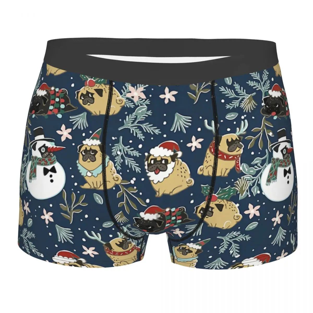 

Christmas Pugs Underpants Panties Shorts Boxer Briefs Male Underwear Comfortable