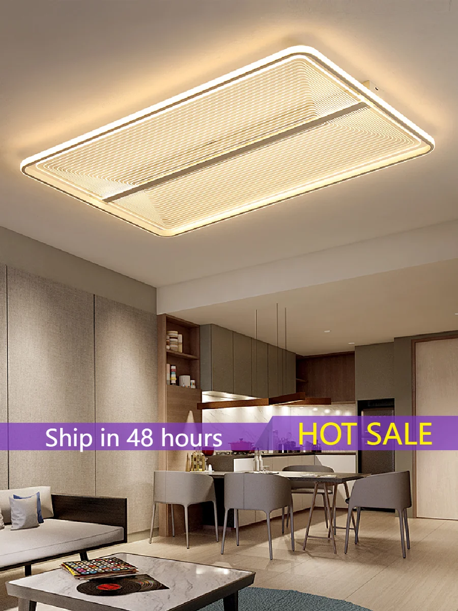 

Светодиодный потолочный светильник с дистанционным затемнением, современная простая белая панесветильник лампа для гостиной, ресторана, ...