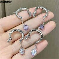 kshmir unique earrings womens 2022 new fashionable earrings high end sense earrings a double wear metal zircon pendantearrings