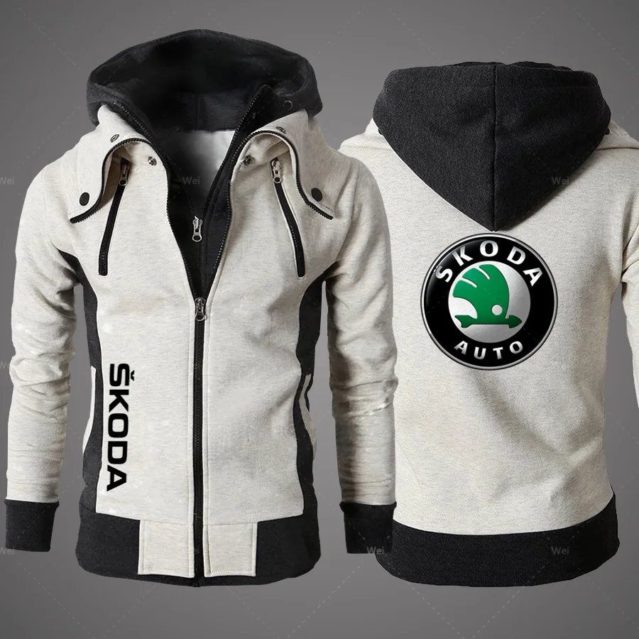 Новинка мужская одежда Skoda повседневные мужские куртки флисовые теплые