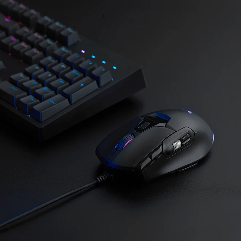 

Игровая мышь Rapoo V330 Magic COLOR RGB, компьютерная программируемая мышь для макросъемки CF, LOL esports, проводная мышь с RGB-подсветкой и дисплеем, 16000DPI