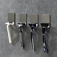 12pcs shaving razor holder stainless steel men shaving shaver storage hook wall shelf razor rack bathroom kitchen accessories