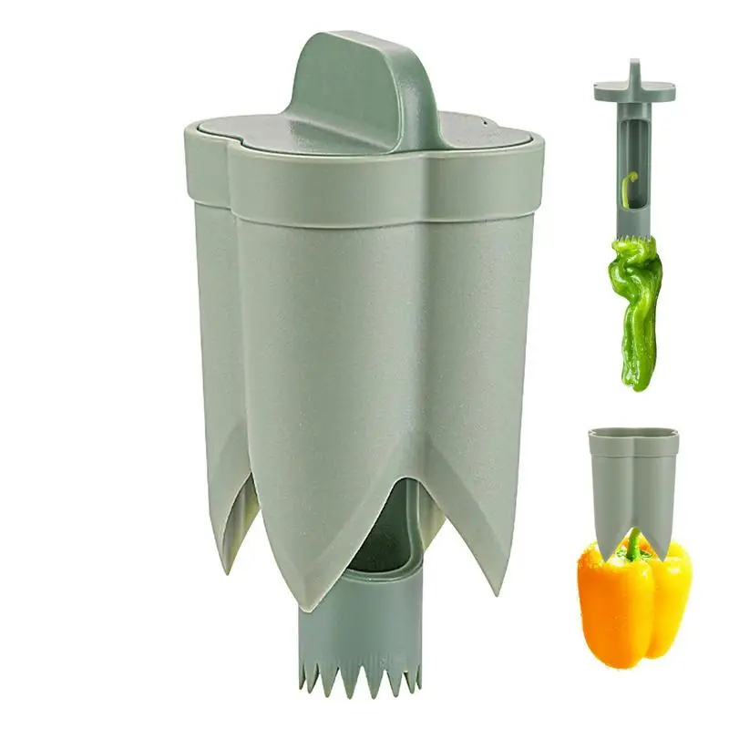 

2in1 Pepper Chili Bell Jalapeno Corer Seed Remover Green Pepper Chilli Cutter Corer Slicer Fruit Peeler Kitchen Utensil