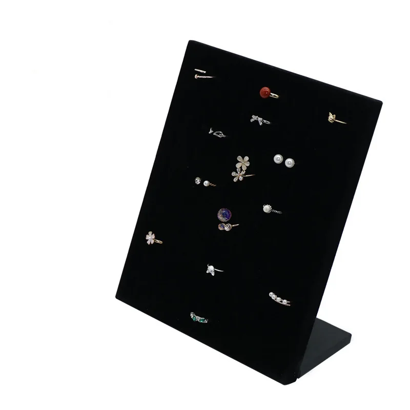 Top Grade Reinforce Black/Gray Velvet display Case Jewelry Ring Displays Stand Board Holder Storage Box Plate Organizer