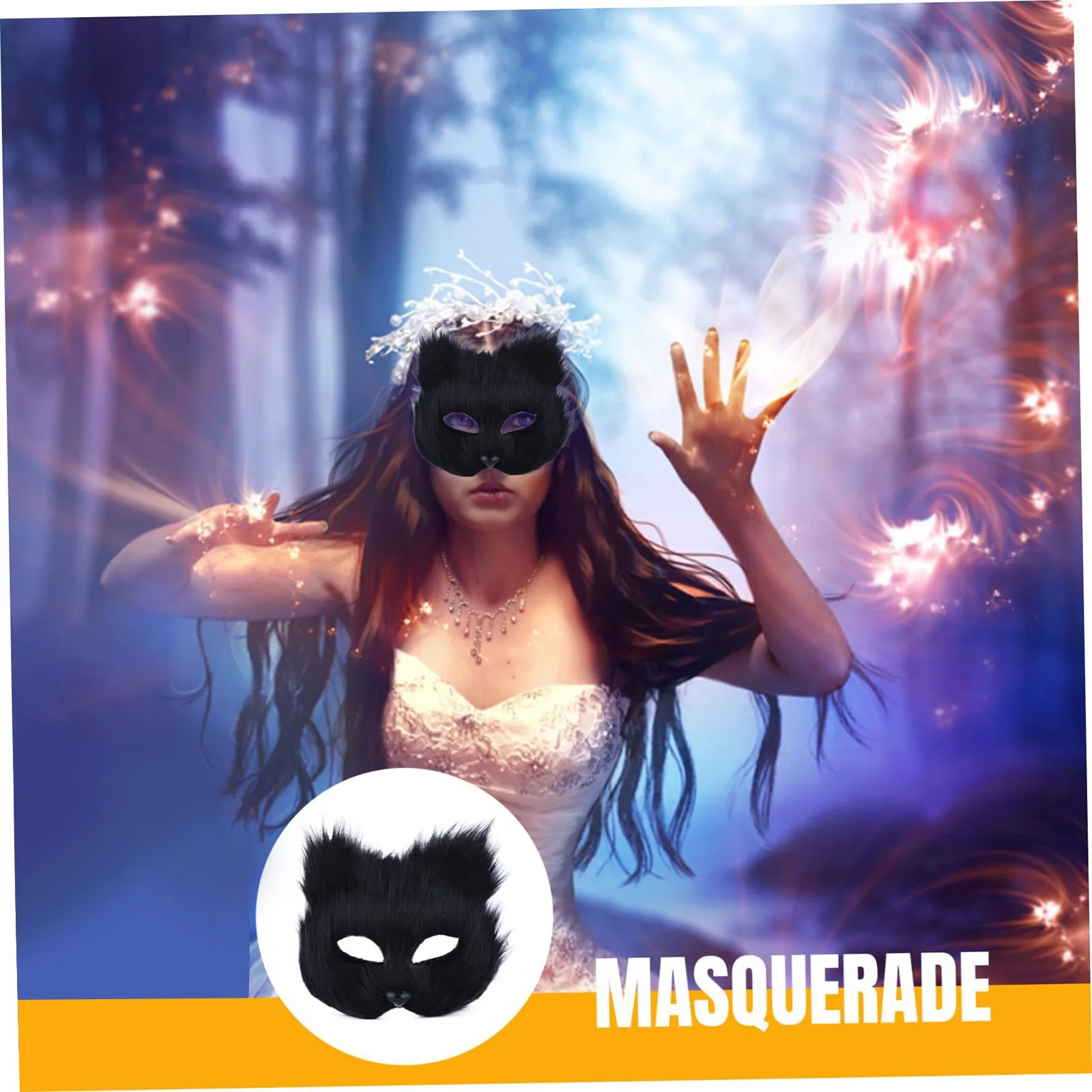 Маска и хвост для косплея на Хэллоуин аксессуар костюма из искусственного меха