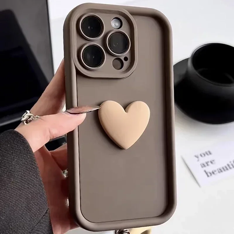 3D Heart Soft Silicon Phone Case For Realme 11 12 13 Pro Plus 12X 5G C11 2021 C12 C15 C17 C2 C3 C67 C65 C63 C61 Protective Cover