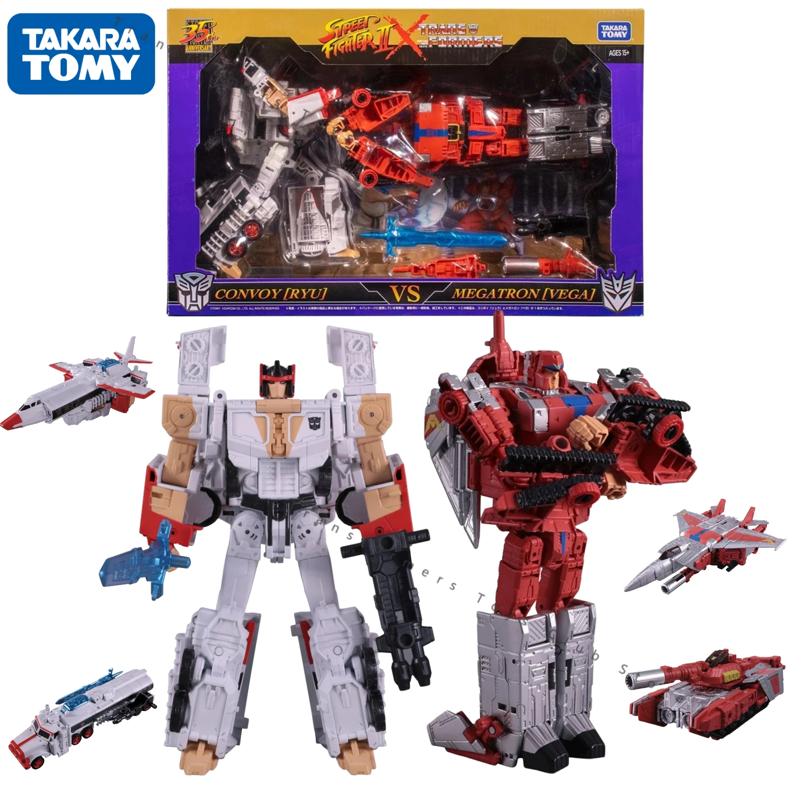Семейная экшн-фигурка TakaraTomy Трансформеры X Street Fighter II-Optimus Prime(Ryu) Vs.Megatron(M.Bison)