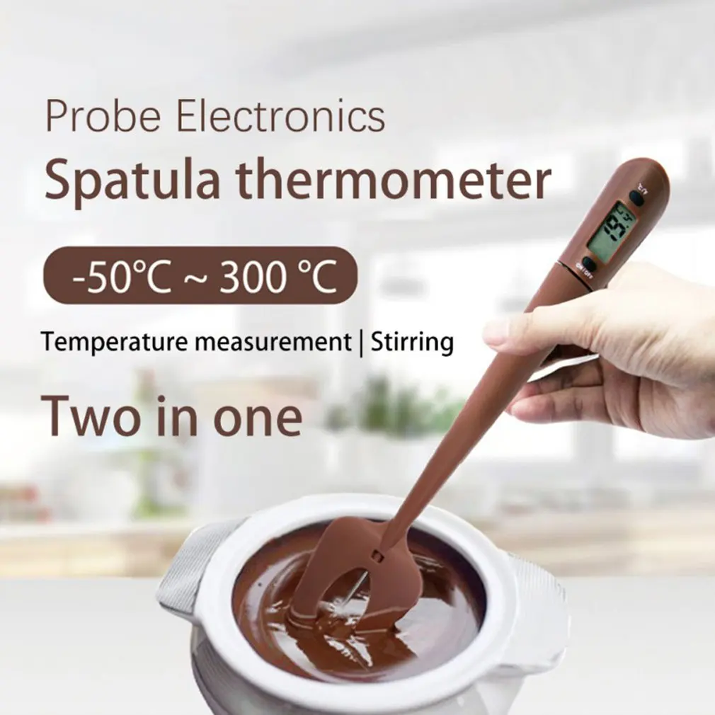 

Digital Cooking Thermometer Double Use Silicone Scraper Spatula Cooking Food Thermometer Household Baking Tool
