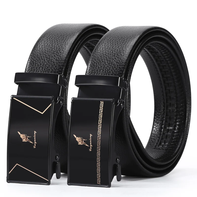 2022 New  Styles Men'S Belt Pu Leather Waistband Man Gift Black Stretch Buckles For Suit Ratchet Gift