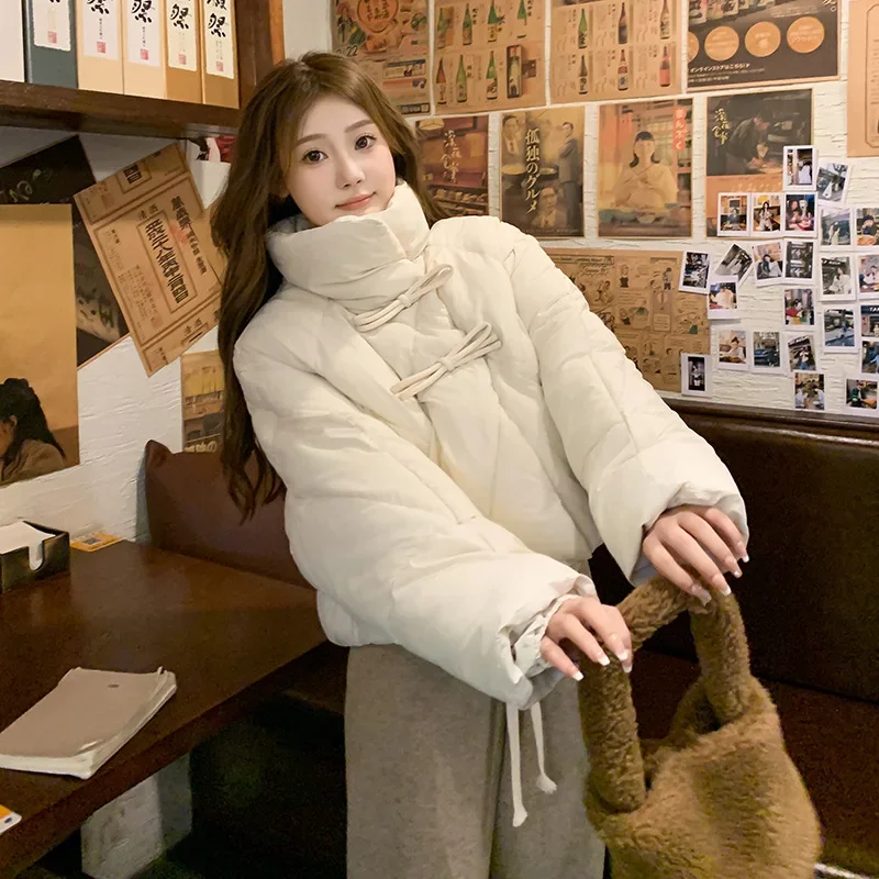 Хлопковая куртка на пуговицах в китайском стиле для женщин короткий стиль2024