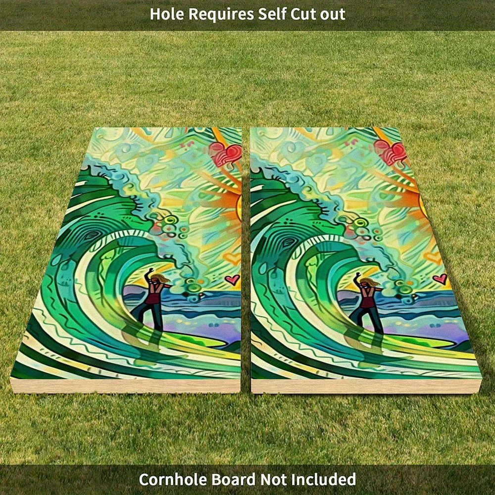 Фото Наклейка на мешок с песком для серфинга Fun Wave. Эта наклейка на доску с мешком с песком изготовлена из высококачественных материалов, отличное предложение: дюйм №5