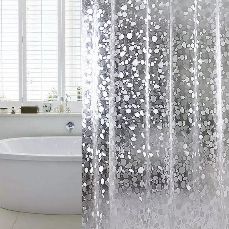 

2023 Transparent Shower Curtain Waterproof Shower Curtains Bathing Sheer Bathroom Curtains For Home Decoration Bathroom Accessor