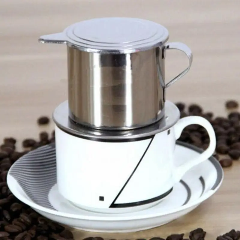 

Portable Steel Vietnam Coffee Dripper Reusable Vietnam Drip Dripper Cup Vietnamese v60 Coffee Pot Coffee O5X3