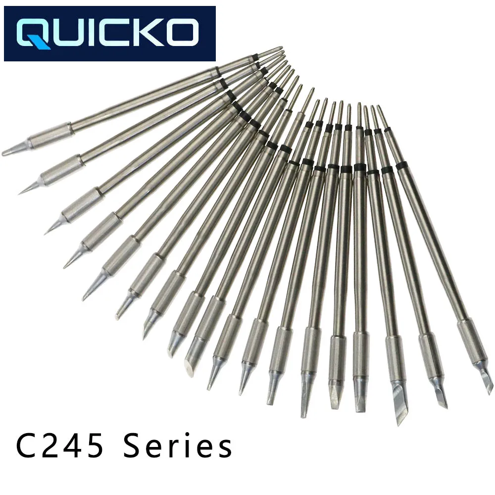 Фото Наконечники для паяльника QUICKO C245 (773/774/710/912/766/931) универсальные, рукоятка T245 для паяльной станции, инструменты для ремонта телефонов №1