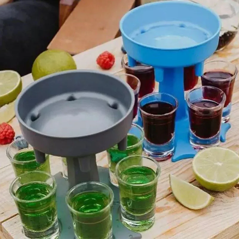 

6 Liquor Dispenser Shot Glass Wine Whisky Dispenser Holder Carrier Beverage Drinking Cocktail Beer Games Tools For Home Party