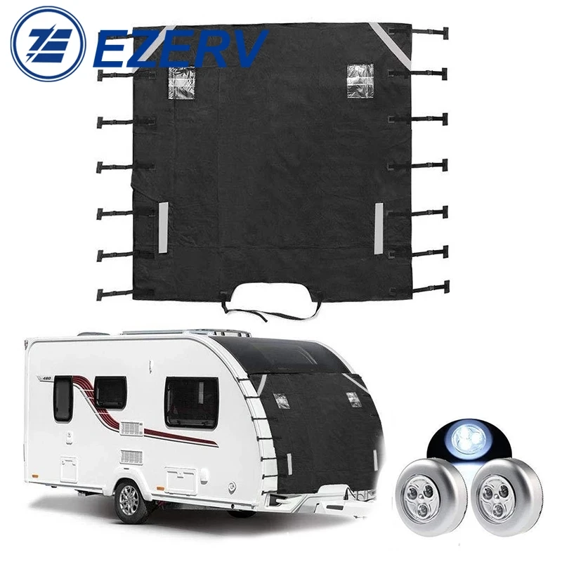 

RV Front Towing Cover Protector s Dustproof Universal Reflective Strip Accessories 200x175cm camper trailer caravan accessories