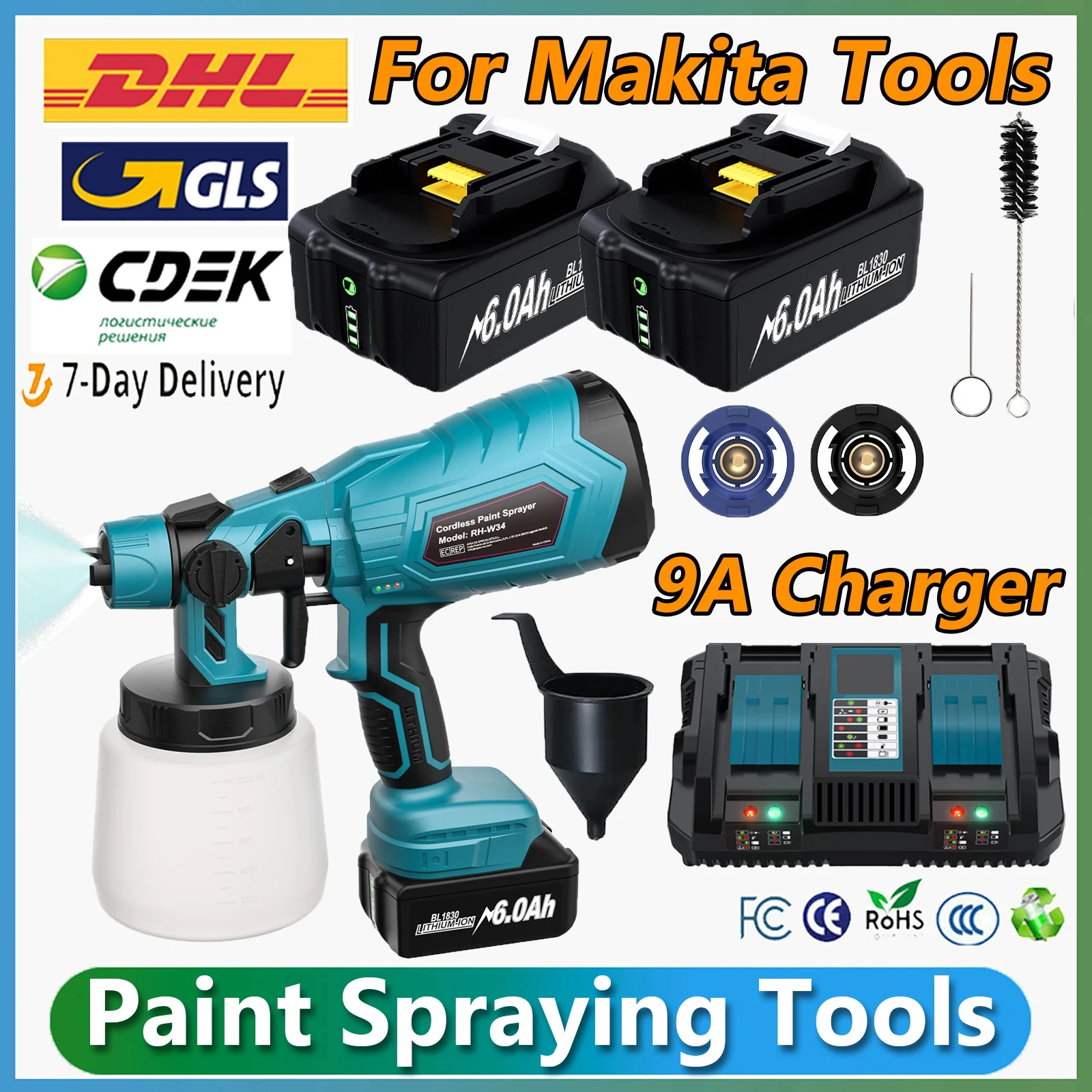 Беспроводной распылитель краски для Makita электрический бесщеточный краскопульт