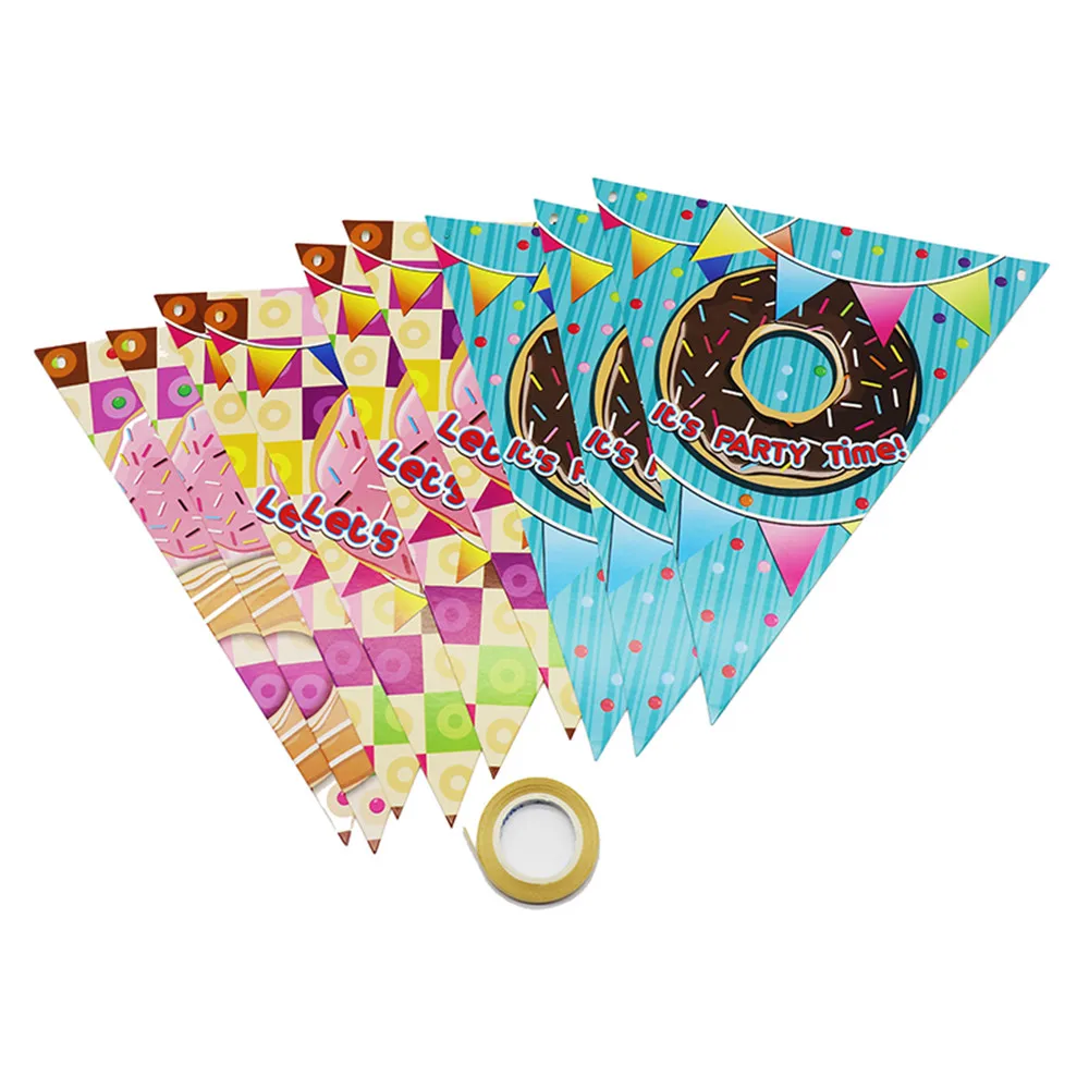 

Donut Theme Party Decor Paper Cup Napkin Cake Topper Plates Disposable Tableware Sets Baby Shower Birthday Party Supplies Donu