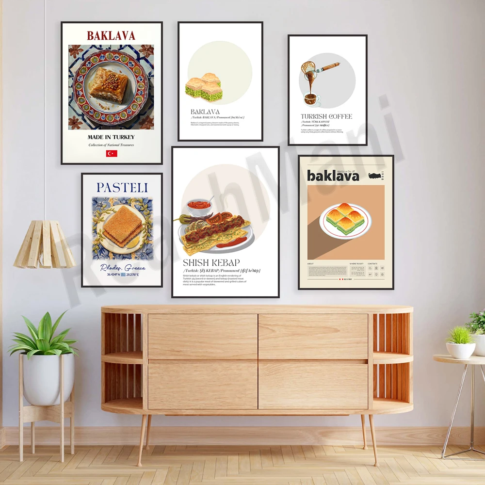 Турецкая еда фисташковая баклава турецкий чай кофе украшение кондитерской