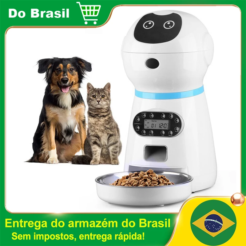 

3.5L Automatic Pet Feeder Smart Food Dispenser For Cats Dogs Timer Stainless Steel Bowl Auto Dog Cat Pet Feeding Pet Supplies