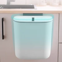 7 9l plastic wall mounted trash can slide cover with lid bathroom kitchen cabinet door hanging can paste hook trash can