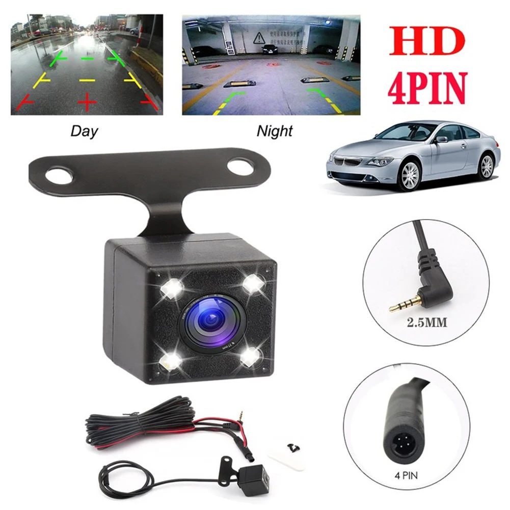 

Автомобильная камера заднего вида, светодиодный, ночное видение, 2,5 мм, 4-контактный видеопорт CCD, широкий угол обзора 170 °, помощь при парковке, аксессуары для камеры заднего вида