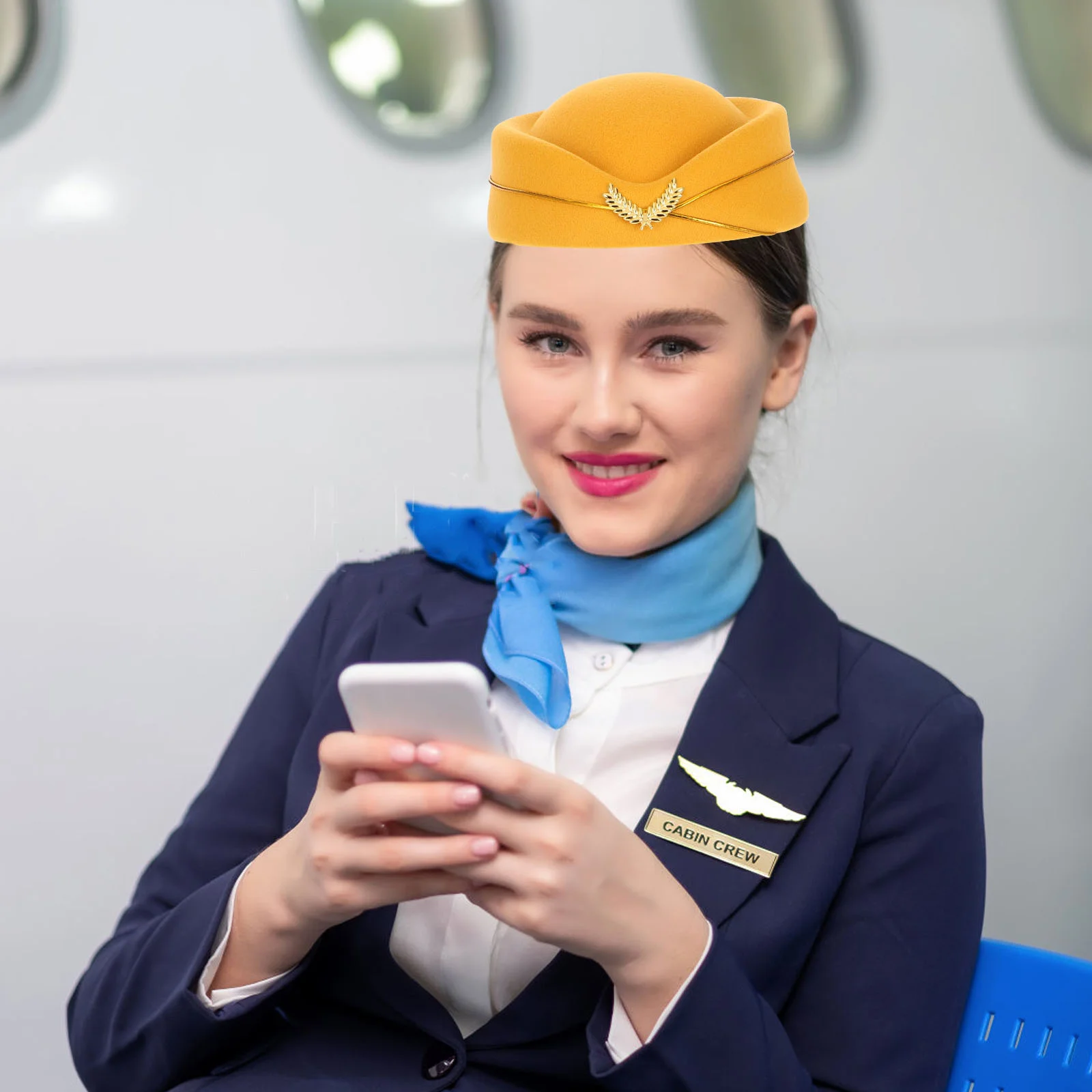 Костюмы для косплея шляпа стюардессы униформа авиакомпании стюардесса красная