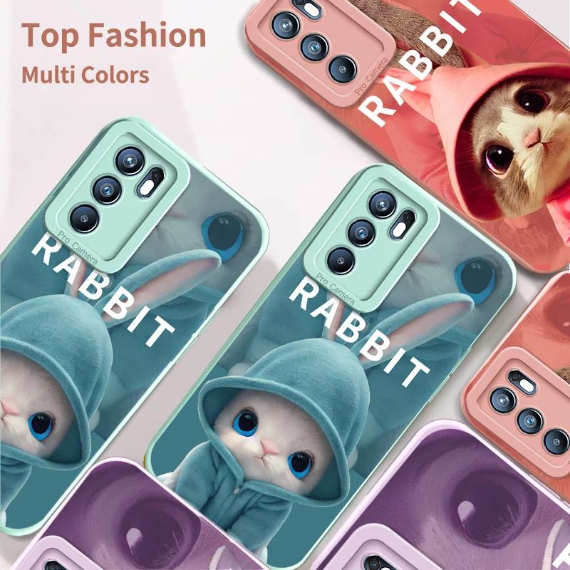 

Case for OPPO Reno6 4G 5G Reno6 Pro Plus 5G Reno7 Z Lite Ace F21 Pro Realme X2 Pro Cute Eyed Tsundere Jackrabbit