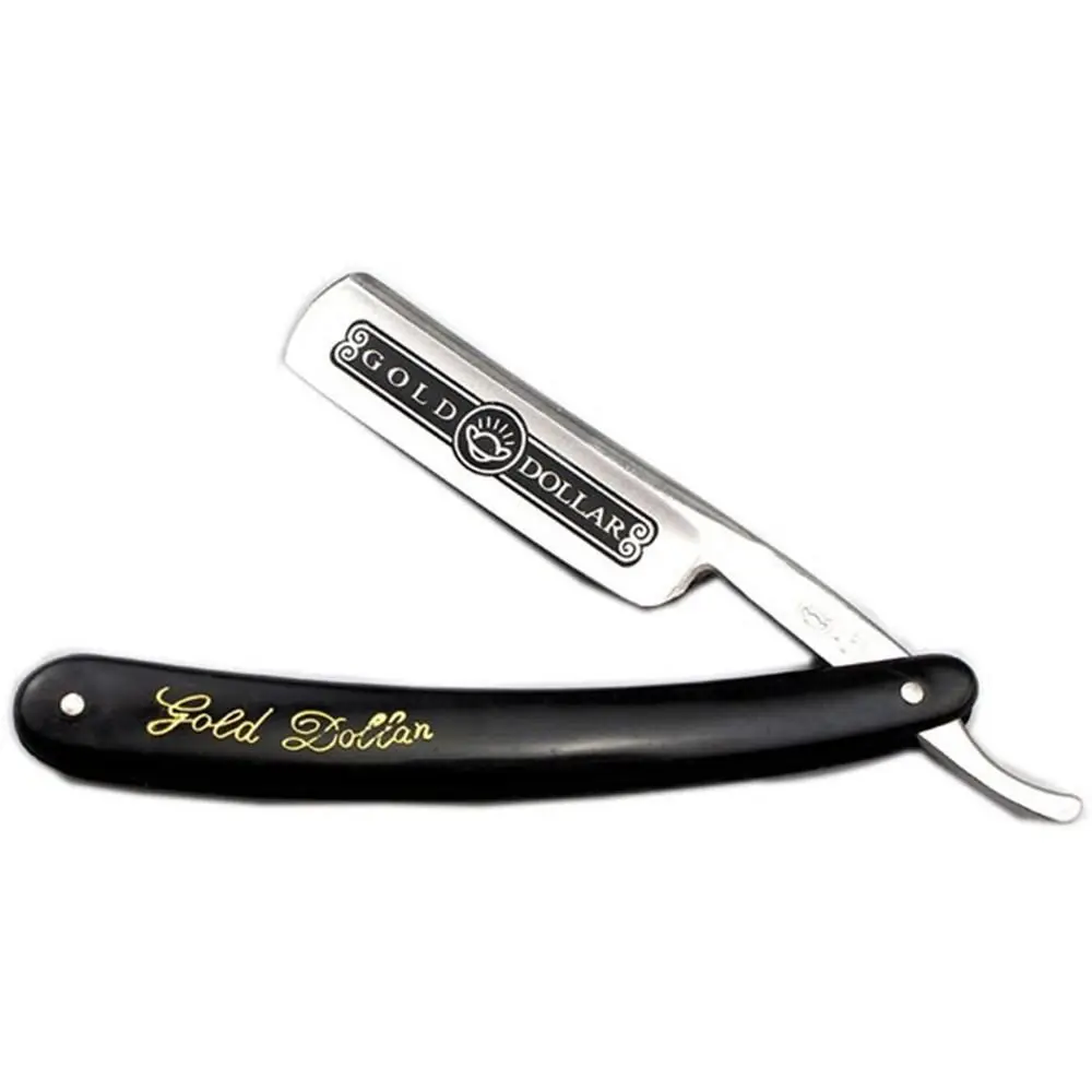 

Classic Folding Knife Mirror Finish Stainless Steel Barber Blades Shaving Razor Straight Edge Gold Dollar 66