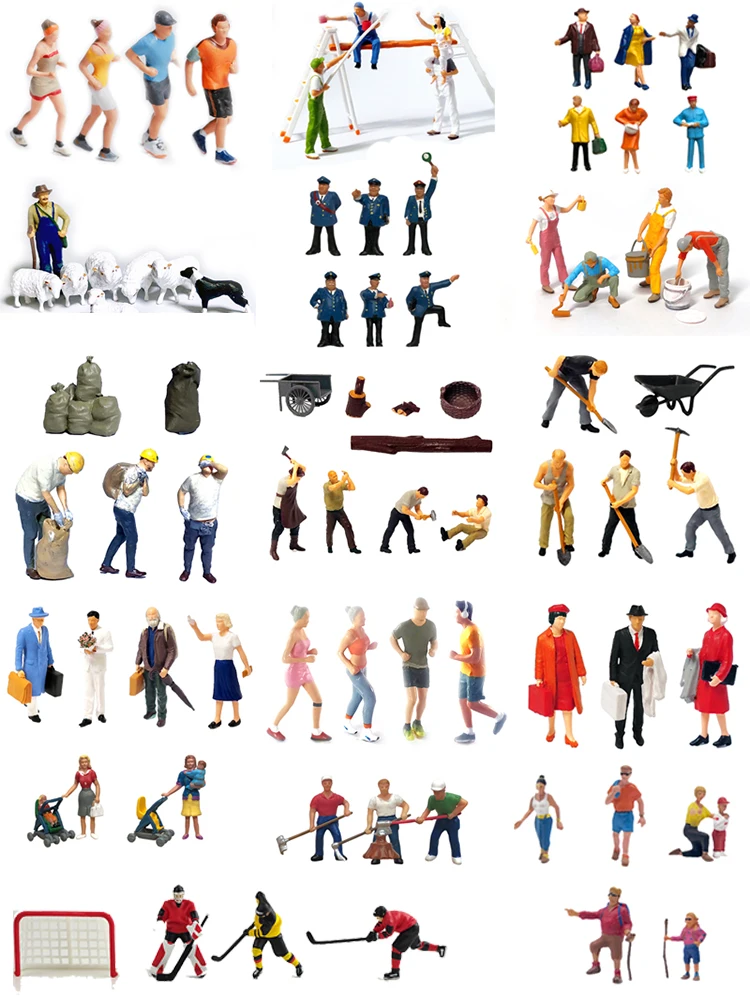 

1:87 Painted Figures HO Scale Standing People Assorted Poses Photographer People Miniature Figures Movementing Figures