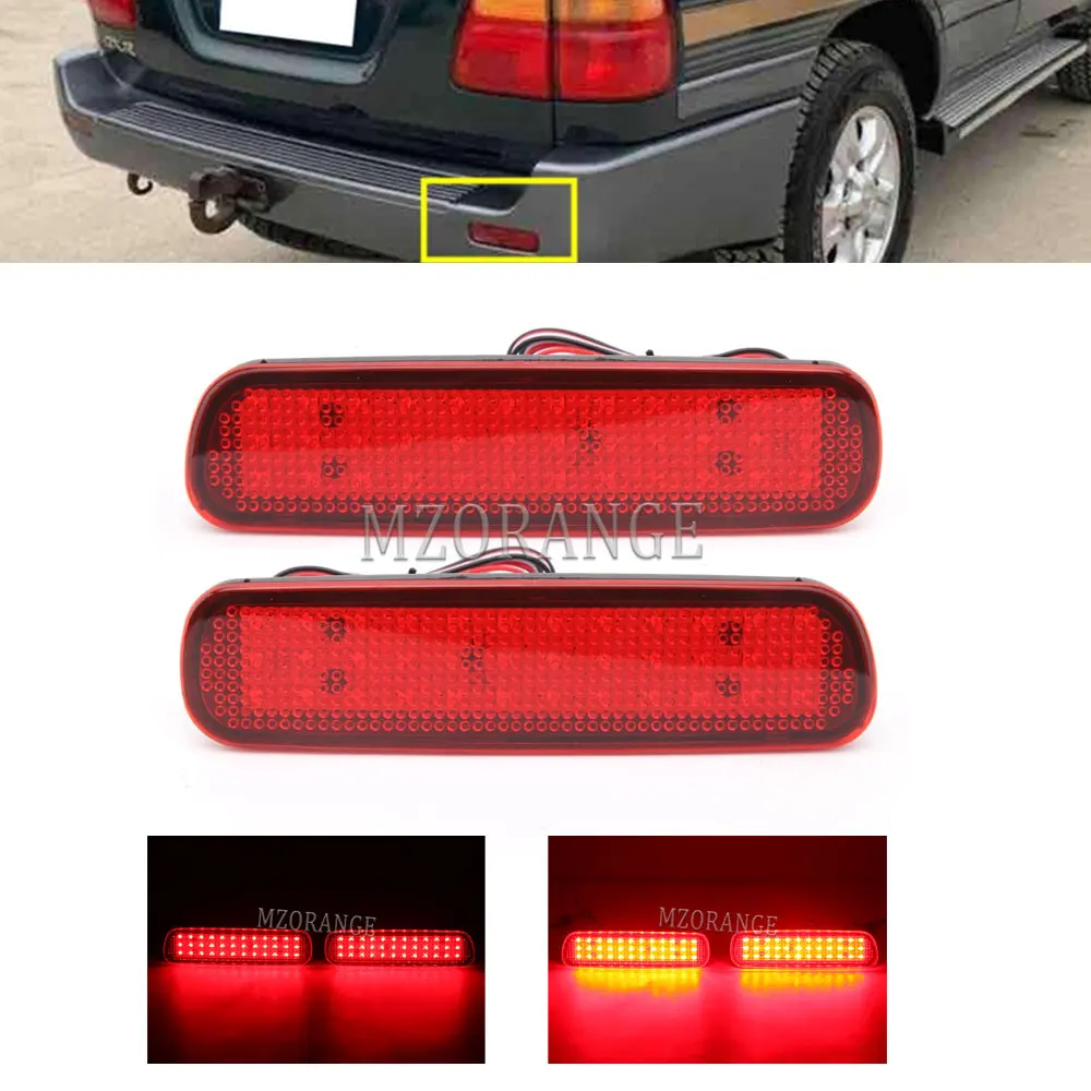 

MZORANGE 2PCS LED Rear Bumper Reflector Light For Toyota Land Cruiser/For Lexus LX470 Brake Stop DRL Fog Lamp Car Accessories