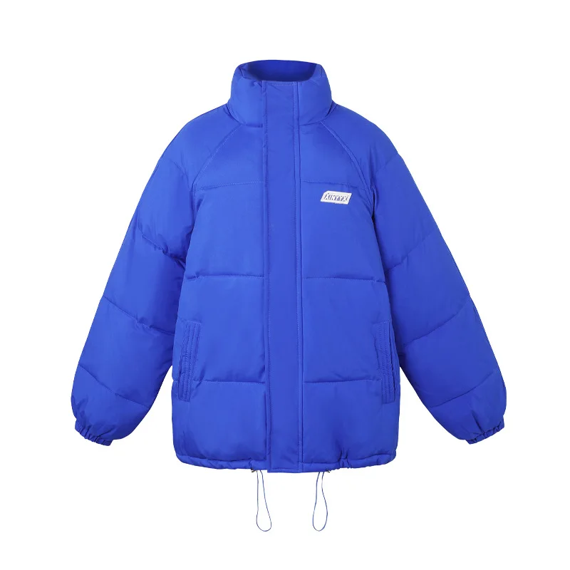 Autumn and Winter 2022 New Down Cotton-Padded Jacket for Female Students Short Bread Jacket Klein Blue Loose Cotton-Padded Coat