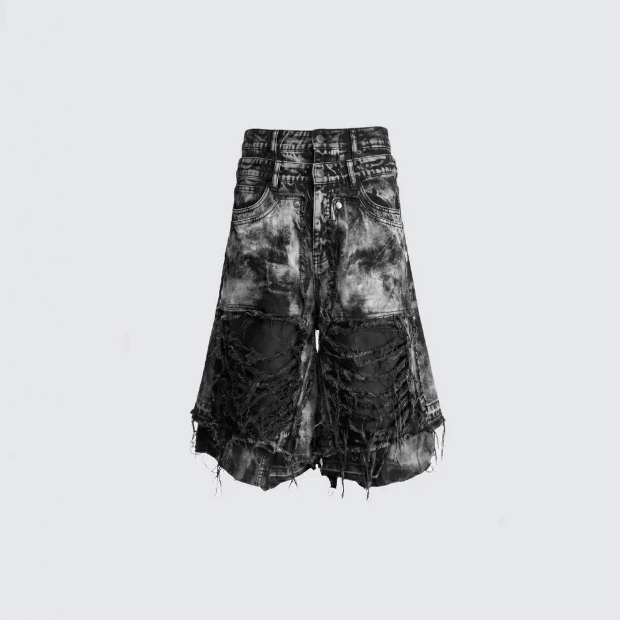 Фото Мужские джинсы High Street с эффектом двухслойности, широкие, средней длины, с необработанными краями, в стиле Wasteland №3
