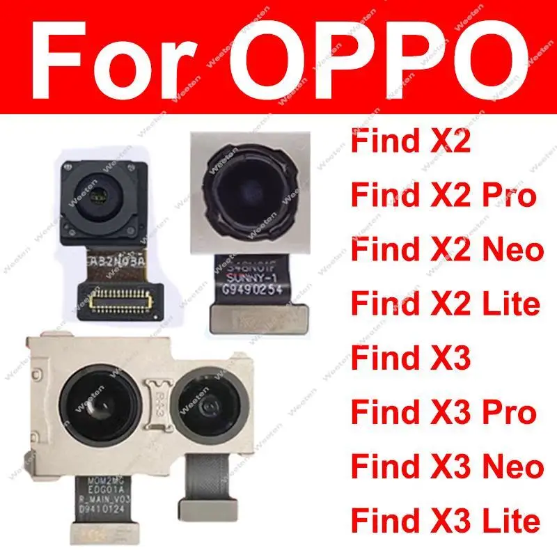 

Rear Main Front Camera For OPPO Find X2 X3 Pro Find X2 X3 Neo X2 X3 Lite Front Selfie Primary Camera Flex Cable Parts