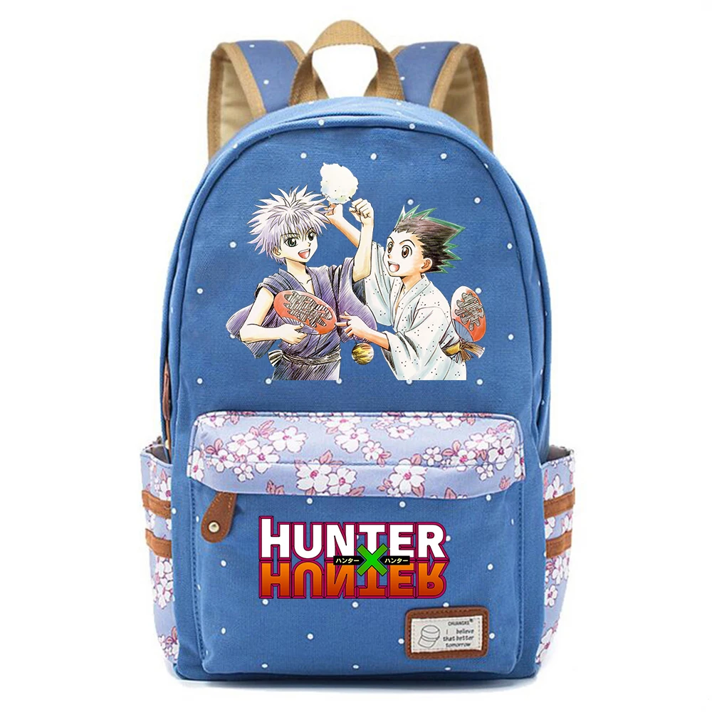 

Холщовый Рюкзак Унисекс Hunter, повседневный синий ранец для детей, школьный портфель, дорожная сумка для ноутбука, в стиле аниме