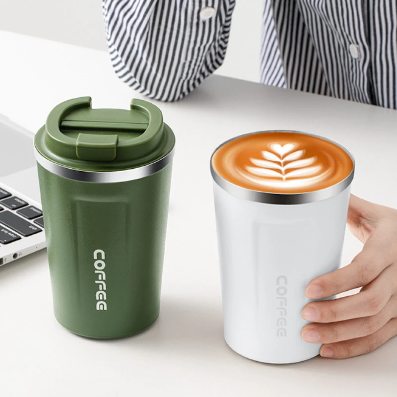 Stainless Steel Coffee Cup Thermos Mug Leak-Proof Hot Water 