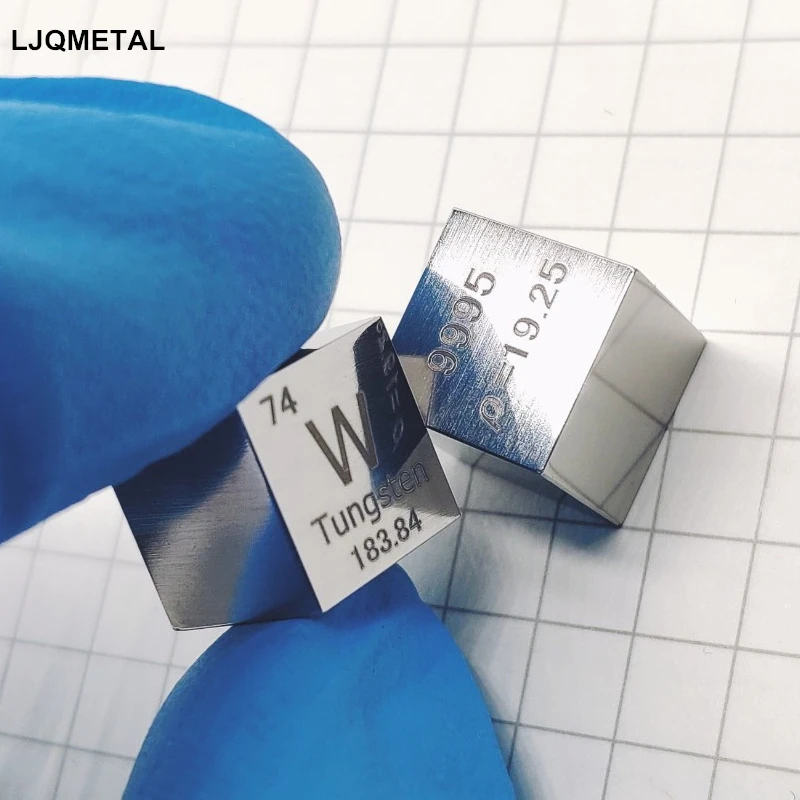 

0.4'' Tungsten Cubic Mirror Polished Density Metal Engraving 99.95% High Purity Element Sample Gifts