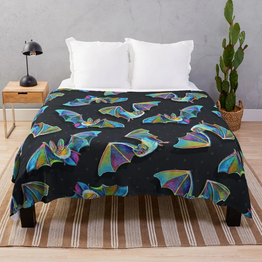 

Psychedelic Bat Pattern by Robert Phelps Throw Blanket Fur Blanket Hairy Blanket