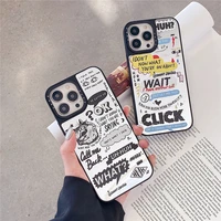 luxury brand cute letters phone case for iphone 13 pro max 12 mini 11 pro xs xr 7 8 plus mirror cool cat label cover coque