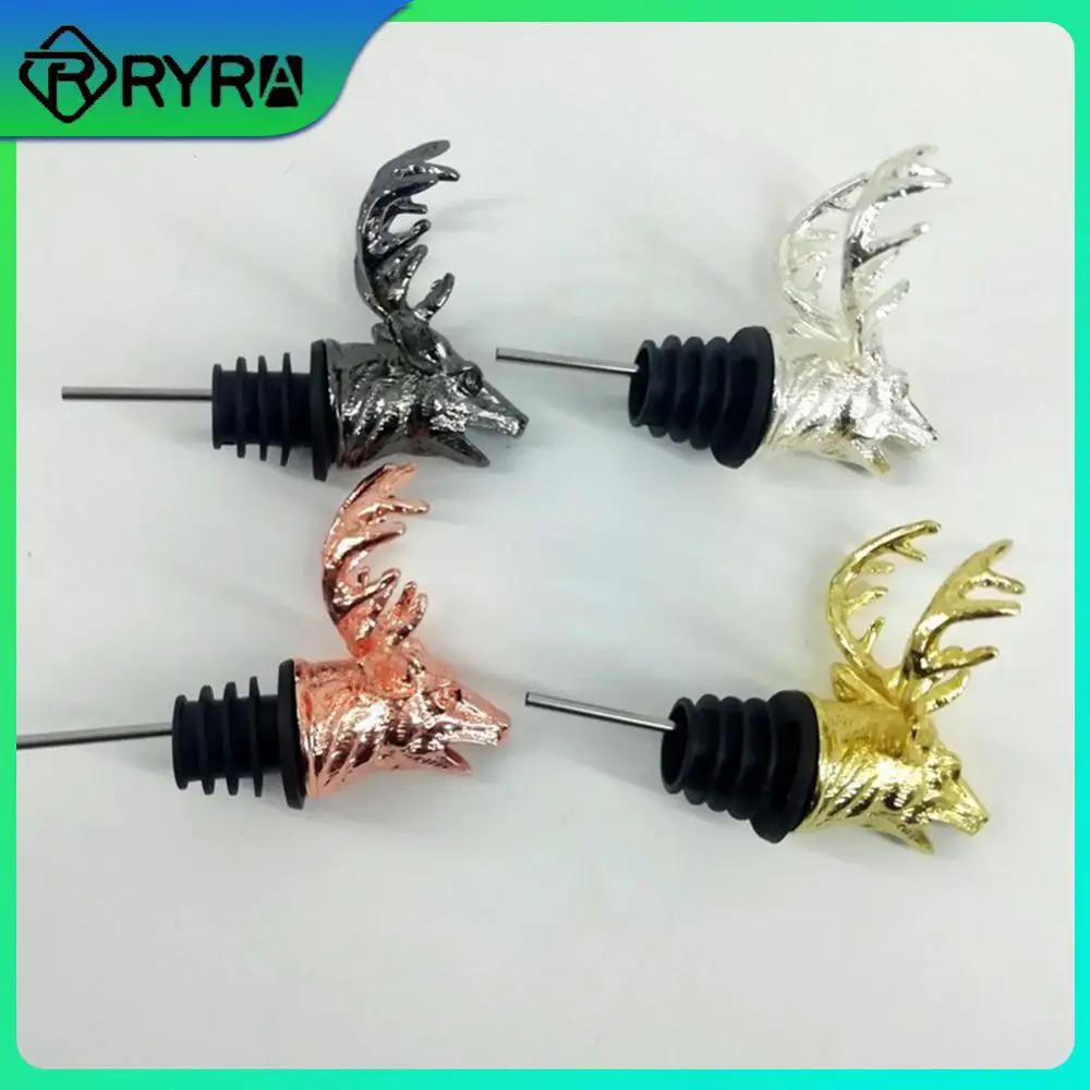 

Wine Pourer Deer Elk Lion Stainless Steel Wine Stopper Bull Head Wine Wedding Party Bottle Stoppers Wine Accessories Red Wine