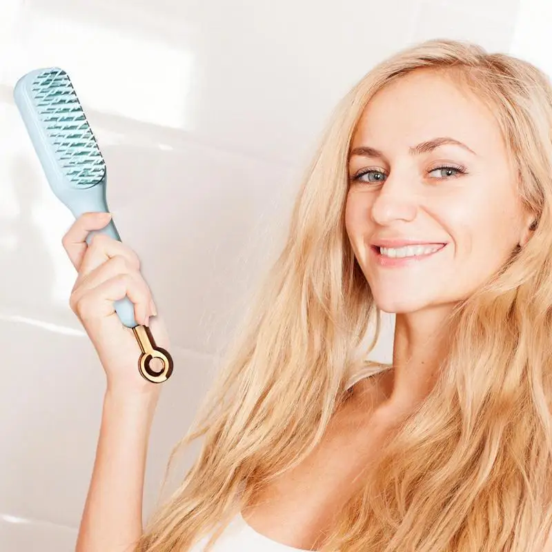 Портативная самоочищающаяся щетка для волос удобная выдвижная массажная