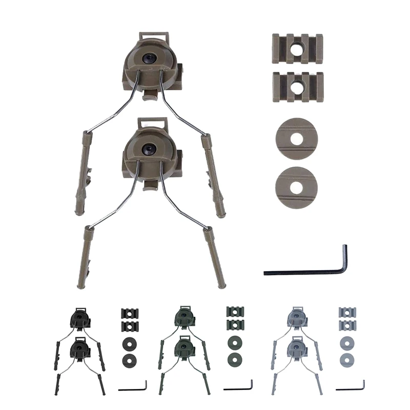 

Helmet Rail Suspension Headset Support ARC Headphone Adapter Left and Right Side Attachments