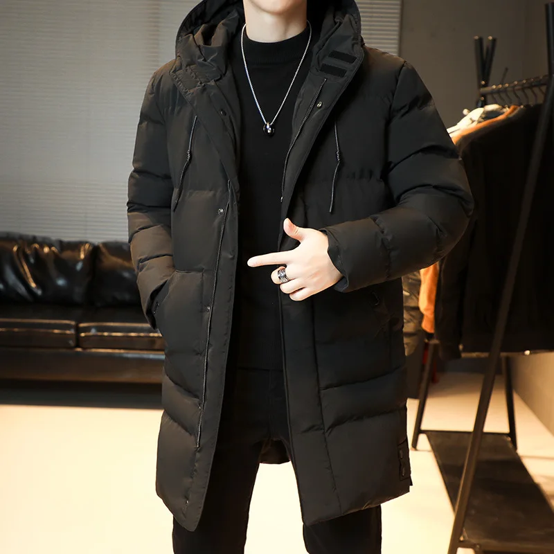 M-8XL medium length cotton coat men's coat autumn  winter tide handsome thickened cotton-padded jacket winter down cotton suit