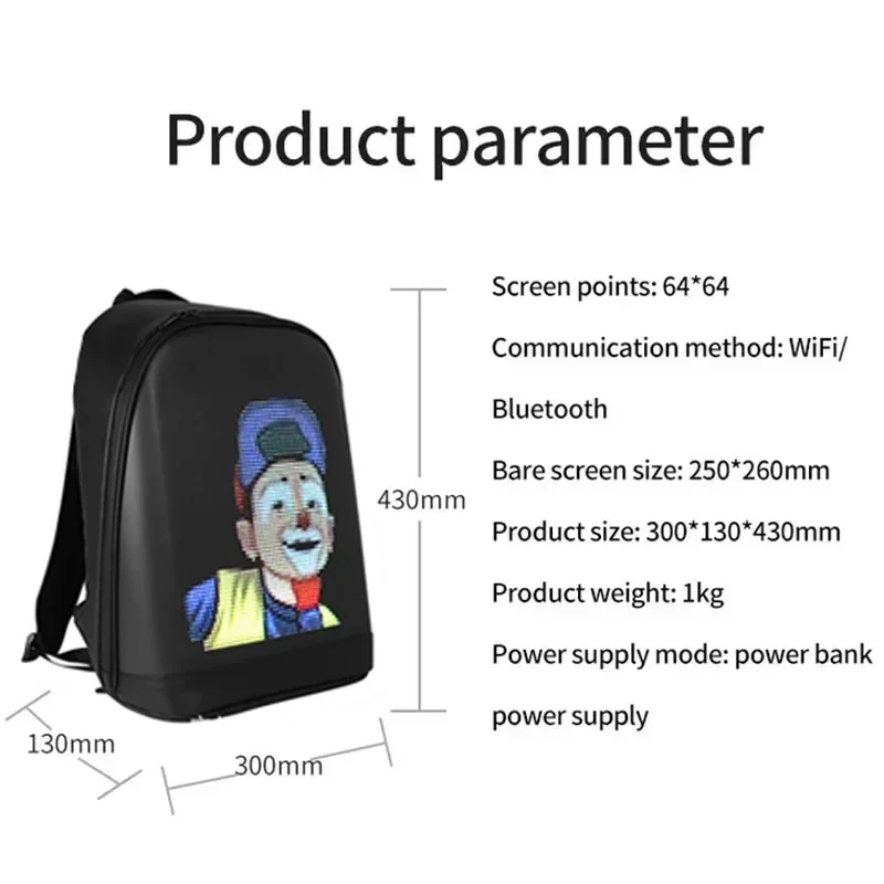 Светодиодный рекламный рюкзак BLUETH Version Портативный светодиодный Magic Smart Walking Billboard